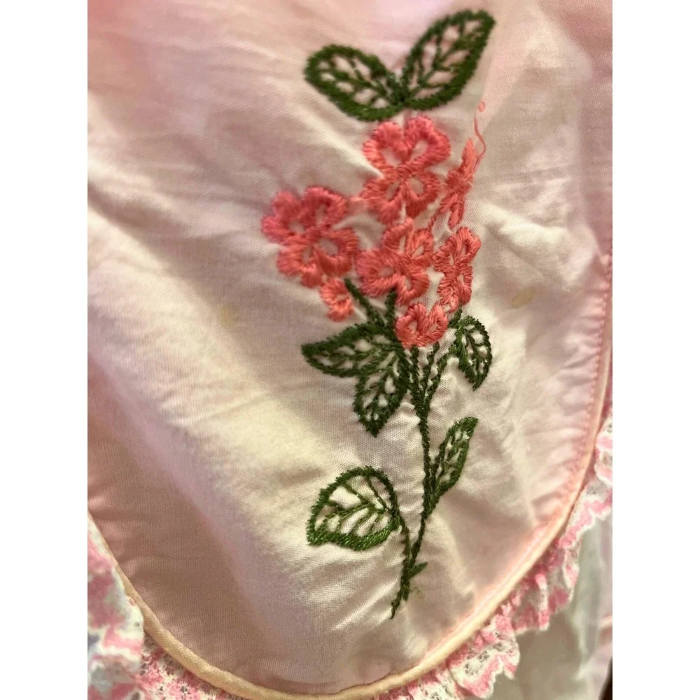 Vintage 1950s Handmade Housecoat Size S Pink Mid Century Modern Coquette Retro